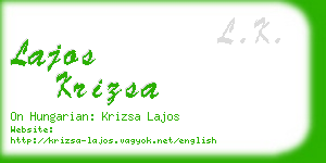 lajos krizsa business card